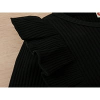 Комплекти за дрехи за бебешки момичета дълги мухи ръкав солидни тениски+карирани отпечатани поли A-линия 0-4y