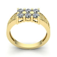 Естествен 0,5ct кръгла изрязана диамантена мъжка модерна годежа годишнина пръстен солидна 14k роза, бяло или жълто злато IJ Si2