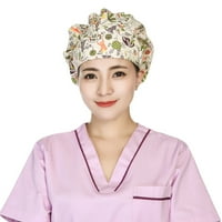 Деликатен печат, поглъщащ пот медицинска сестра памучна шапка лекар, работеща шапка, протектор за глава за кухня почистване на операционна зала