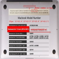 Капак на твърд калъф Kaishek само за MacBook Air S + черен капак на клавиатурата Модел A1932 A2179 A M1, USB TYPE-C SKY SERIES 0303