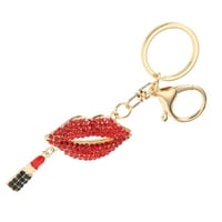 Искрящи клавиши за устни Целувки за устна чанта Очарование червени устни Ключови устни Ключови ключодържатели на момичето Kiss Lips Keychains Искряща червена устна форма на чанта Очарование раница аксесоари