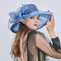 Enylyc Beach Hat Floral Design Sun Protection Регулируем органза тънка елегантна слънчева шапка Модна аксесоари