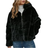 Клирънс козина fau coats за жени размити руно ревери отворени фронт дълго жилетка палто fau fur топло зимно якета за изходни дрехи