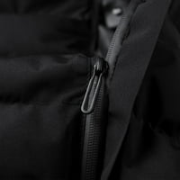 Zunfeo зимна жилетка за мъже просвет- подплатено яке с дълъг ръкав твърд отопляем ветроустойчив качулка Turtleneck Zip-Up Slim Fit Топла яке Черно 2xL