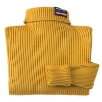 Grianlook Kids Thermal Plade Color Sweatshirt Fleece High Neck Knit пуловери обикновени екипажи върхове жълти