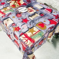 Коледна полиестер отпечатана правоъгълна маса плат плат Декори на масата