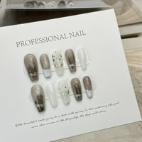 Kisor Press On Nails, Soft Gel Fake Nail с лепило за нокти, непрозрачна къса къса пръчка върху ноктите в размери, комплект за нокти за идея за подарък, n#m размер
