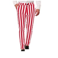 Lydiaunistar мъже дълги панталони Мъжки ивици персонализирани панталони джобни копчета панталони гамаши ежедневни панталони червени