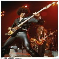 Thin Lizzy Live London Phil Lynott -London Ламиниран и рамков печат на плакати