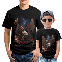 Ризи 3D печат орел тениски кръгла шия за възрастни деца облекло