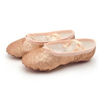 Обувки y деца обувки танцови обувки топъл танцов балет изпълнение на закрити обувки йога танцови обувки блясък момичета малко дете обувки момчета момичета тенис обувки роза злато 37