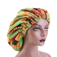 Жени модни африкански флорални печат двоен слой капачки еластични грижи за грижа за косата