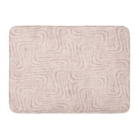 Повредени счупени абстрактни вълнообразни райета народна графика в прашни розови нюанси четка за издръжливост на килимче за килим 23.6x