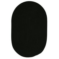 Колониални мелници 2 '11' черен овален ръчно изработен сплетен район за хвърляне на килим за килим