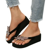 Дамски сандали летен модел моден пинтов клин пета удобни леки плажни обувки за жени с размер на кафе 6.5