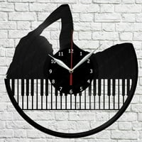 Пиано винил запис Стенски часовник Начало Арт Декор Винтидж стена изкуство дизайн