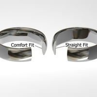 Titanium Kay Cobalt XF Chrome Politaire Diamond четка комфорт приспособена сватбена лента пръстен със скосени ръбове SZ 12.0