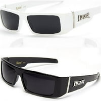 Locs гангстерски нюанси черно -бели правоъгълници слънчеви очила лъскаво покритие безплатна доставка