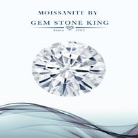 Gem Stone King 18K Rose Gold Платен сребърен G-H пръстен с мойсанит