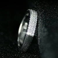 Yubnlvae пръстени аксесоари Редове половин размер Женски пръстен три диамантени диамантени двойки пръстени пръстени