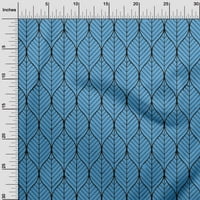 Oneoone Rayon Средно синя тъкан Геометричен Ogee Шиещи занаяти проекти отпечатъци от плат от двор широк