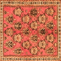 Ahgly Company Indoor Round Персийски оранжеви традиционни килими, 7 'кръг