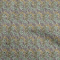 OneOone Cotton Poplin Green Fabric Asian Paisley Fabric за шиене отпечатана занаятчийска тъкан край двора