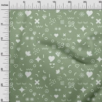 Oneoone памучен камбричен светлозелен плат тъкан за рисунка за шиене на отпечатана занаятчийска тъкан край двора