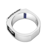 Jewels Men's Sterling Silver Blue Lodge Master Mason Synthetic Sapphire Ring Band, размер 11