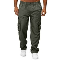 Товарни панталони за мъже през целия сезон годни панталони ежедневни плътни цветни джобни панталони модни гащеризони плаж празен крак фитнес спортни джобове