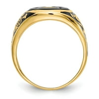 14k жълто златово пръстенна лента тематична мъжка овална масонска