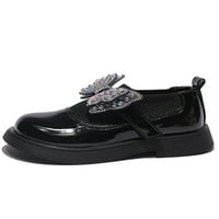 Zodanni Kids Brys Shoes Uniform Princess Shoe Slip On Flats Girls Loafers Girl's Lightweight Bowknot Mary Jane Black 13c