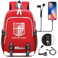 Bzdaisy Titan Slayer Backpack - Multi -Pocket, USB зареждане, 15 '' отделение за лаптоп Униз за деца тийнейджър