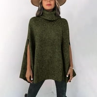 Apepal дамски пуловери Кардигански пуловери за жените модни есен есен зимен солиден цвят костенурка нос хлабав пуловер жени падат пуловери Зелени L