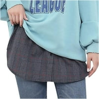 Фалшива пола за върхове на пуловер с качулка Eextender Elastic с висока талия мини карирана пола Всички мачове за жени
