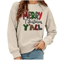 Коледен пуловер за жени Пуловер Женски есен и зимен плюшен отпечатан суичър Hot6SL44866817