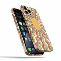 Vintage Sun Rays Case за iPhone 14, естетически дизайн на изкуството Пълно покритие Защитен калъф