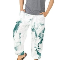 Lilgiuy Men's Fashion Bloomers Loose Elastic Beach Athleisure Отпечатани панталони за ваканция на хавайския плаж