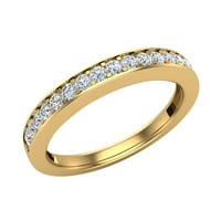 Diamond сватбена лента, съвпадаща с принцеса Cut Quad Illusion Wedding Ring 18k злато 0. CT