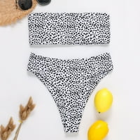 Juebong Женско бельо сделки Разчистване под $ Жени Bandeau Bandage Bikini Set Push-Up Бразилски бански бански костюм, White, m