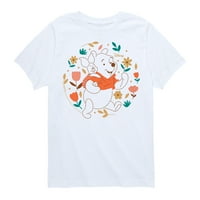 Мечо Пух - Пух и прасенце, играещи на цветя - графична тениска с малко дете и младеж