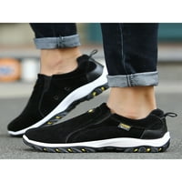 Bellella Mens Пешеходни обувки Slip on Flats Flat Running Shoe Comfort Loafers Walking Sports Theakers Black 10