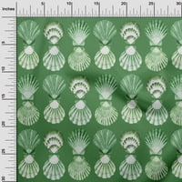 Oneoone Polyester Spande Green Fabric Sea Shells Океан рокля Материал за печат от печат на двора