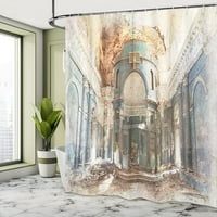 Sonernt Антична завеса за душ, стара ренесансова ера Архитектура с колони Арт печат, плат плат комплект за баня