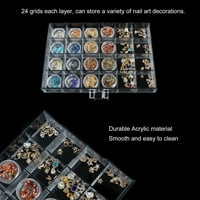 Walmeck слоеве прозрачни чекмедже за съхранение на акрил за изкуство за лак за нокти Дисплей бижута Козметични декорации Греди Организатори Кутии