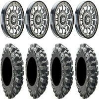Sedona Sano Bdlk 14 Wheels CT + 27 Bogger Tyres Kawasaki Mule Pro fxt