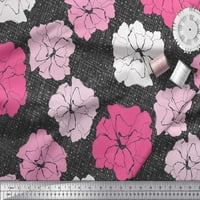 Soimoi Satin Silk Fabric Carnation Floral Print Fabric край двора
