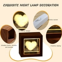 SRSTRAT 3D Светлинни кутии за хартия Рамка Нощни светлини Хартия скулптури Нощна лампа, квадратна светло излъчване дървена рамка Нощна светлина, издълбана кристал вът?