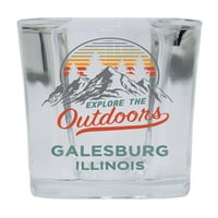Galesburg Illinois Разгледайте сувенира на сувенира на базата на алкохол за изстрел на алкохол 4 пакета 4-опаковки