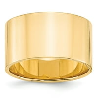 14k жълто злато плоско обикновена класическа сватбена лента с размер на пръстена 4.5